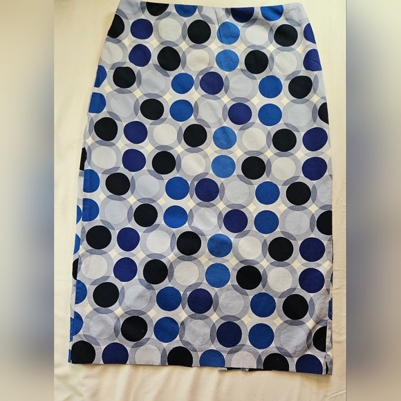 7th Avenue New York & Company Womens Blue Polka Dot Zip Up Pencil Skirt Size 4 - Picture 2 of 14